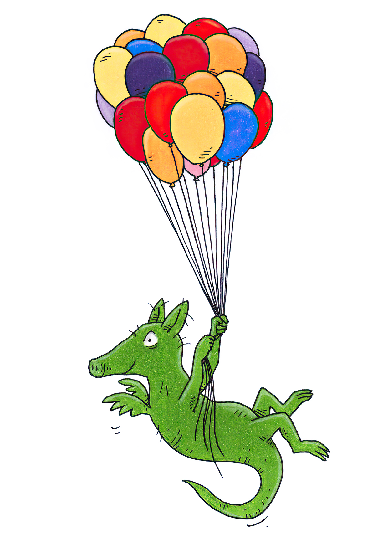 GrünGürtel-Tier mit Luftballons